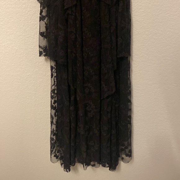 Free People Black Flower Embroidered Tiered Lace Tulle Open Back Maxi Dress - 2 - Picture 8 of 13